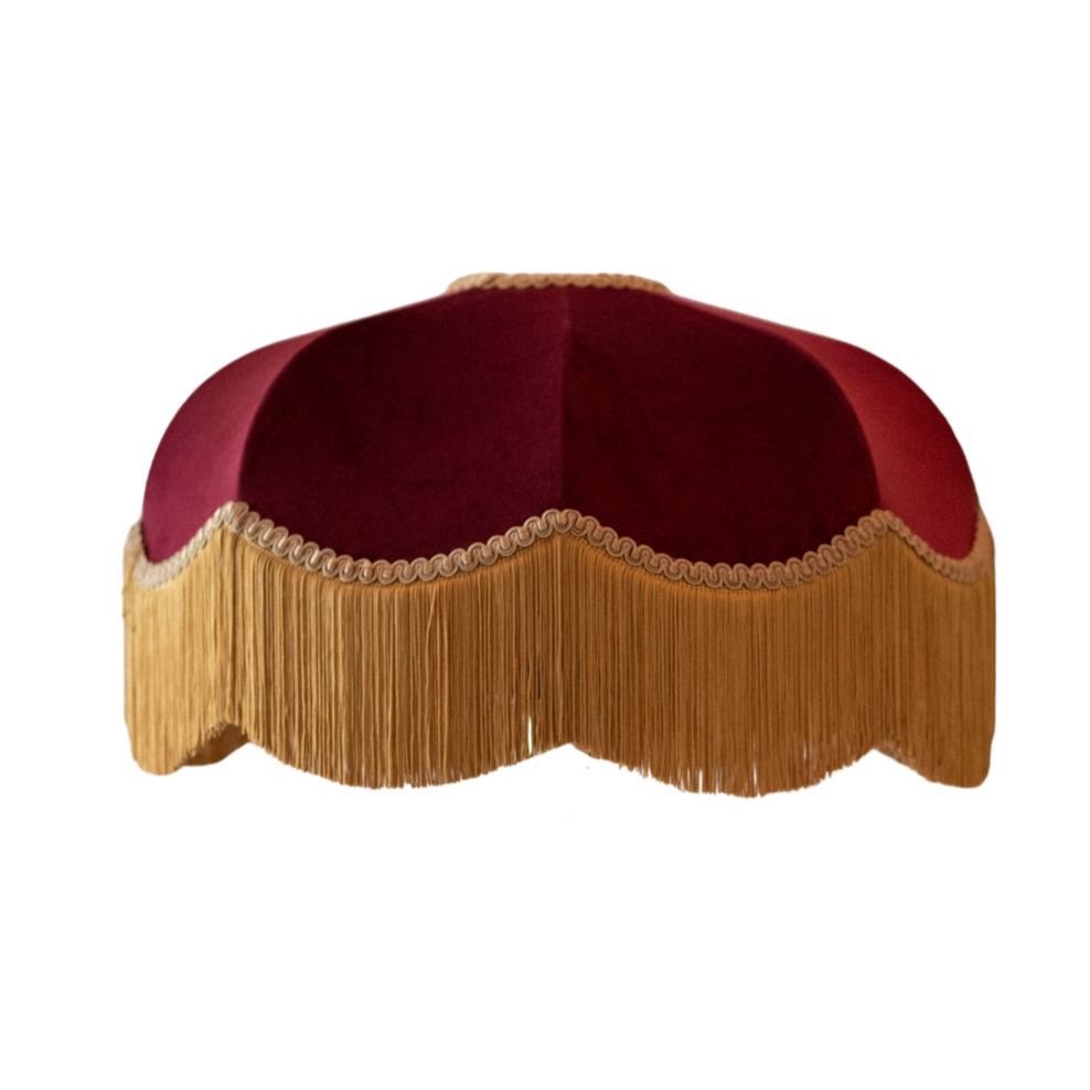 The Burgundy Fringed Lampshade