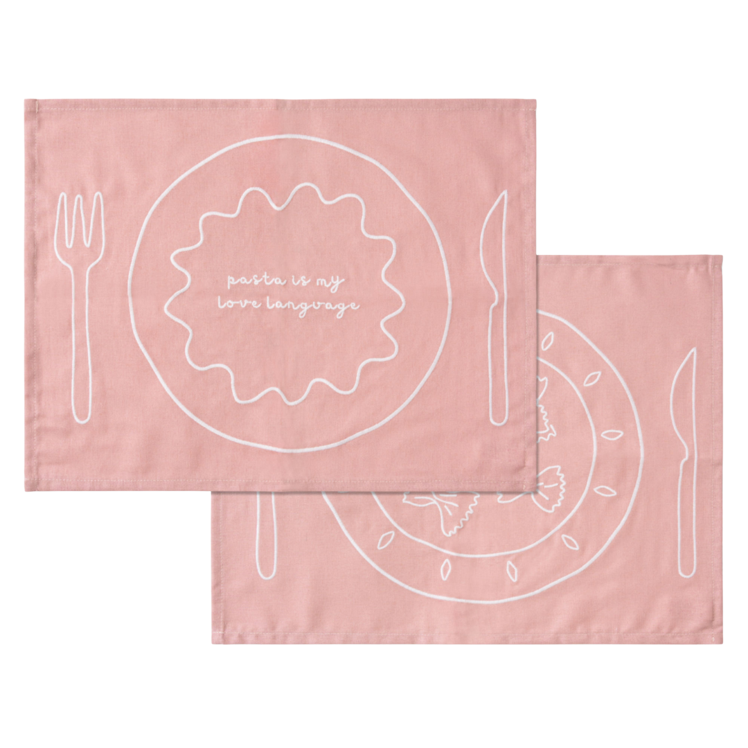 Placemats Embroidered Plates - Set of 2