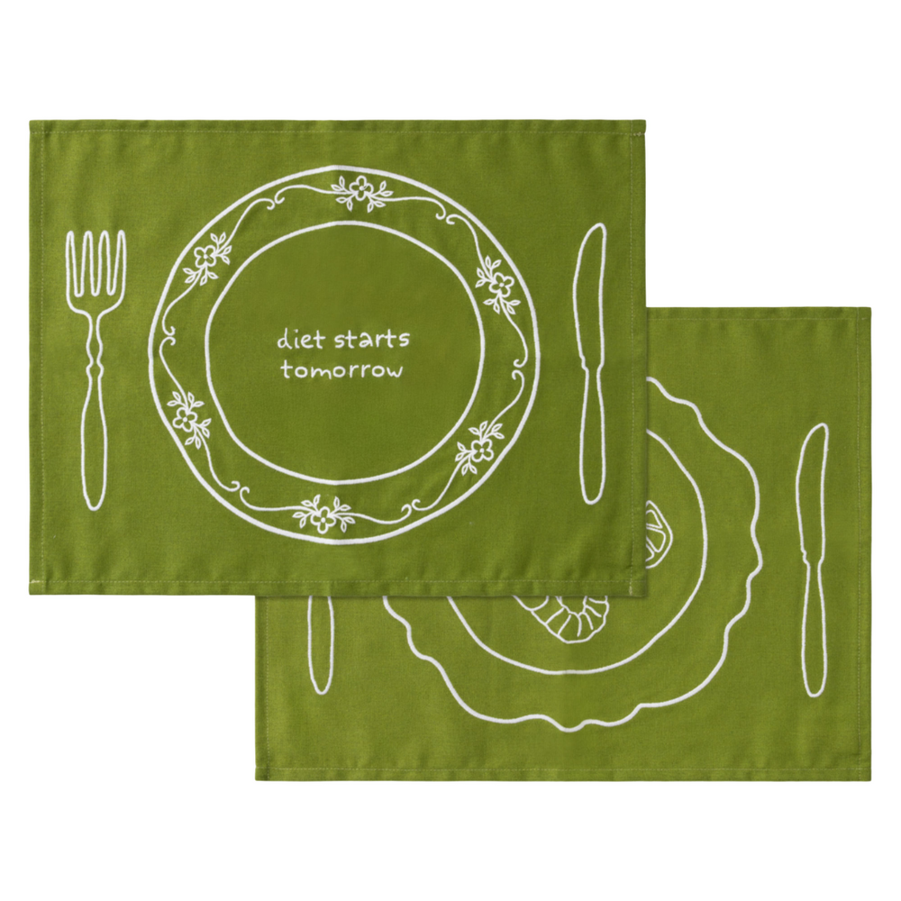 Placemats Set Vintage Plates