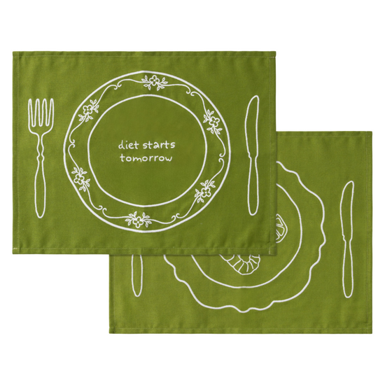 Placemats Set Vintage Plates