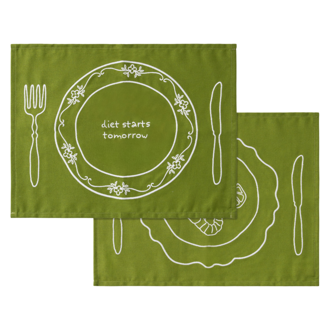 Placemats Set Vintage Plates