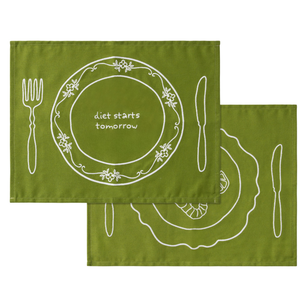Placemats Set Vintage Plates