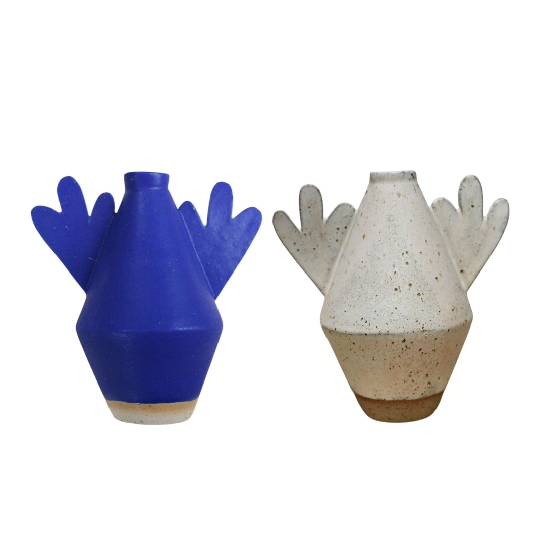 Diamond Vase with Flower Handles