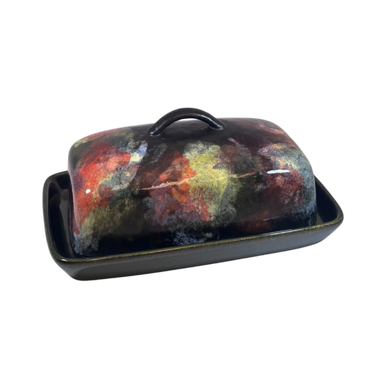 Abstract Butter Dish with Handle