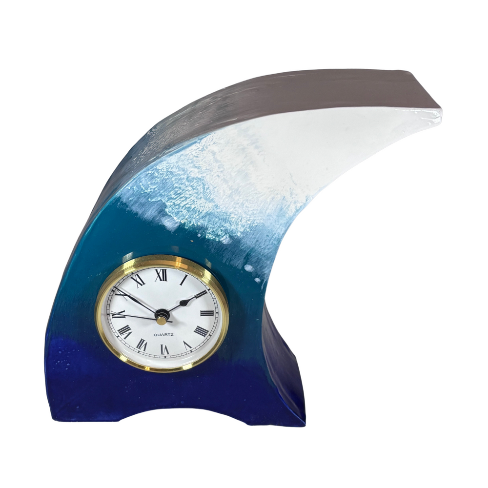 The Wave Ceramic Mantel Clock with Enclosed Face