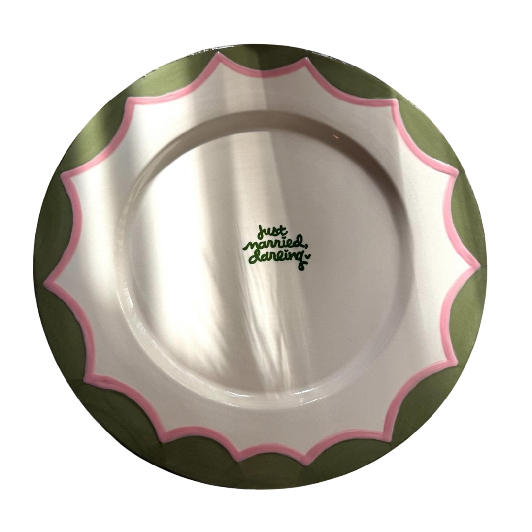 Custom Hand-Painted Scalloped Cake Plate