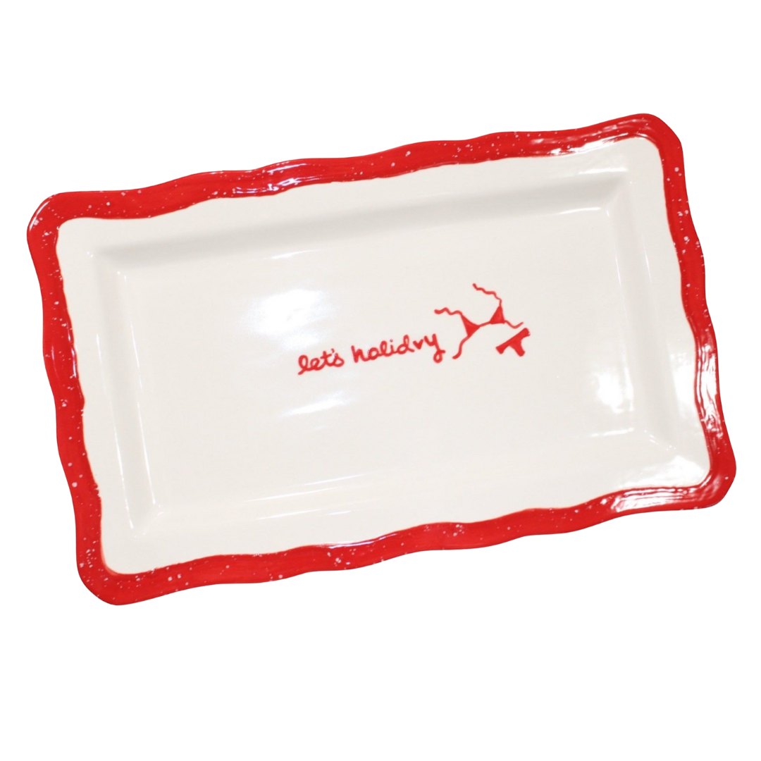 Hand-painted “let’s holiday” Tray