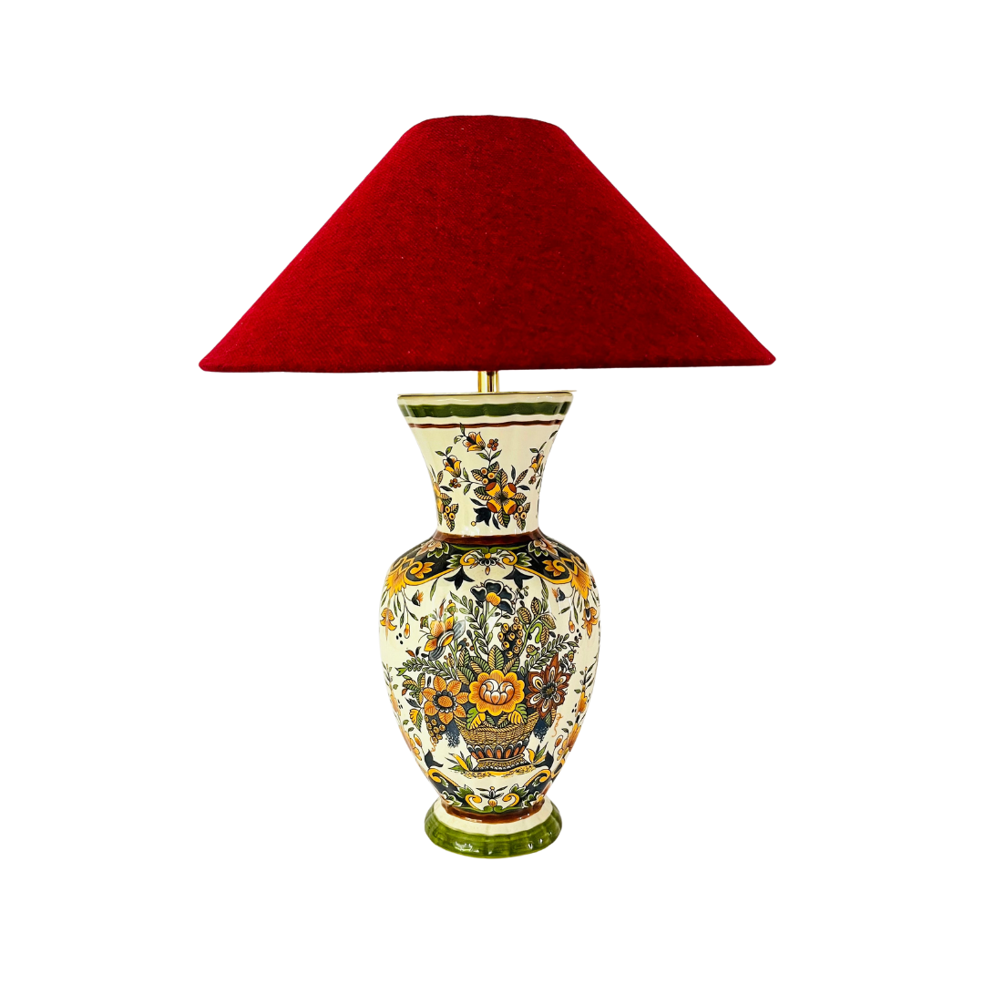 Antique Delft Polychrome Lamp