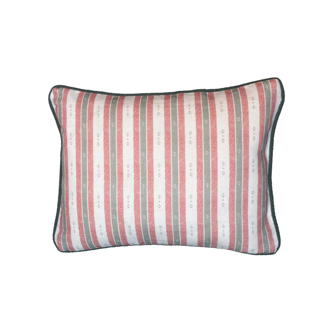 Salzburg Stripe Red & Green Cushion – Rectangle