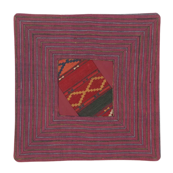 Antique Robe Framed Kilim Fragment Pillow Cover