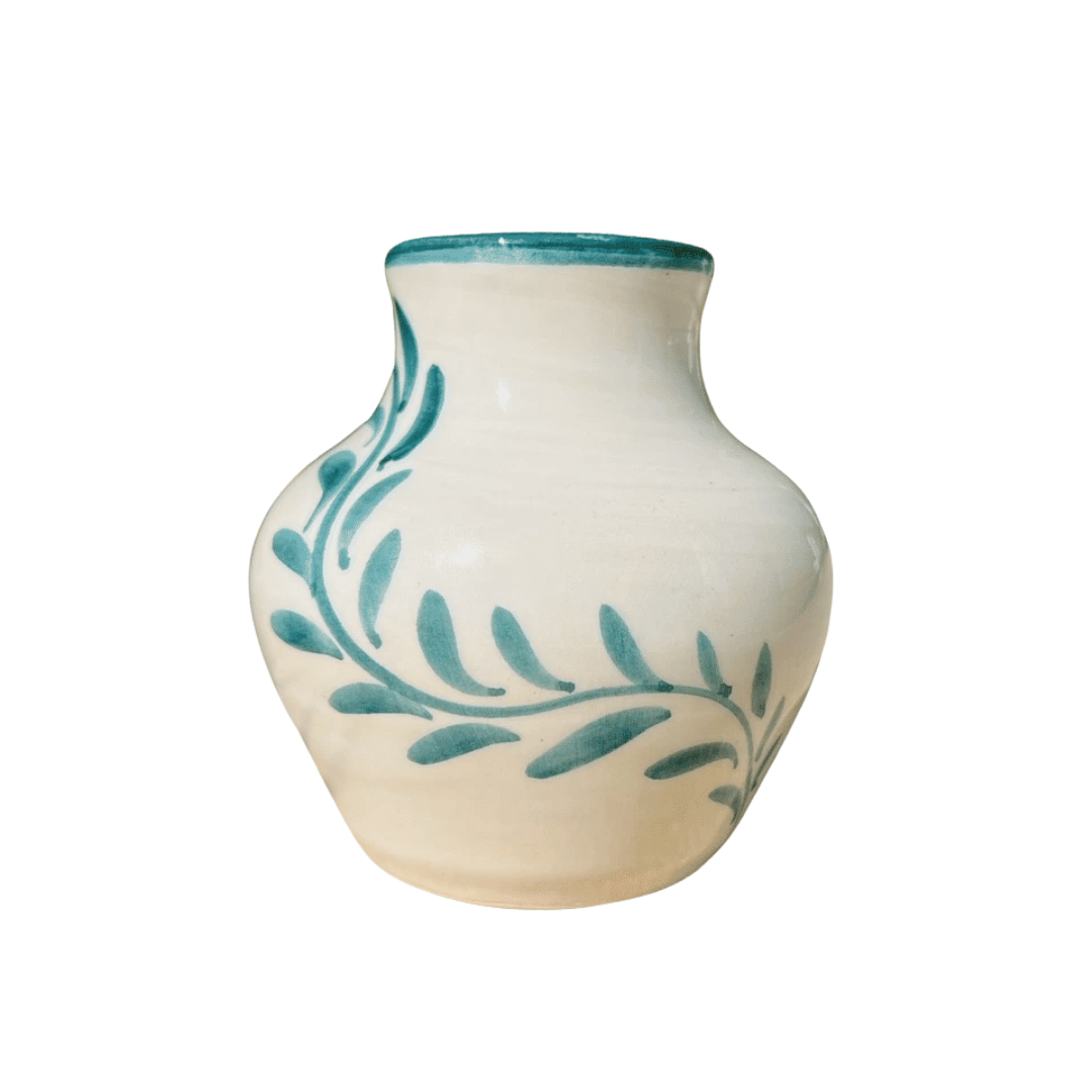 Anthologist Ceramic Bud Short Neck Vase Blue Psari