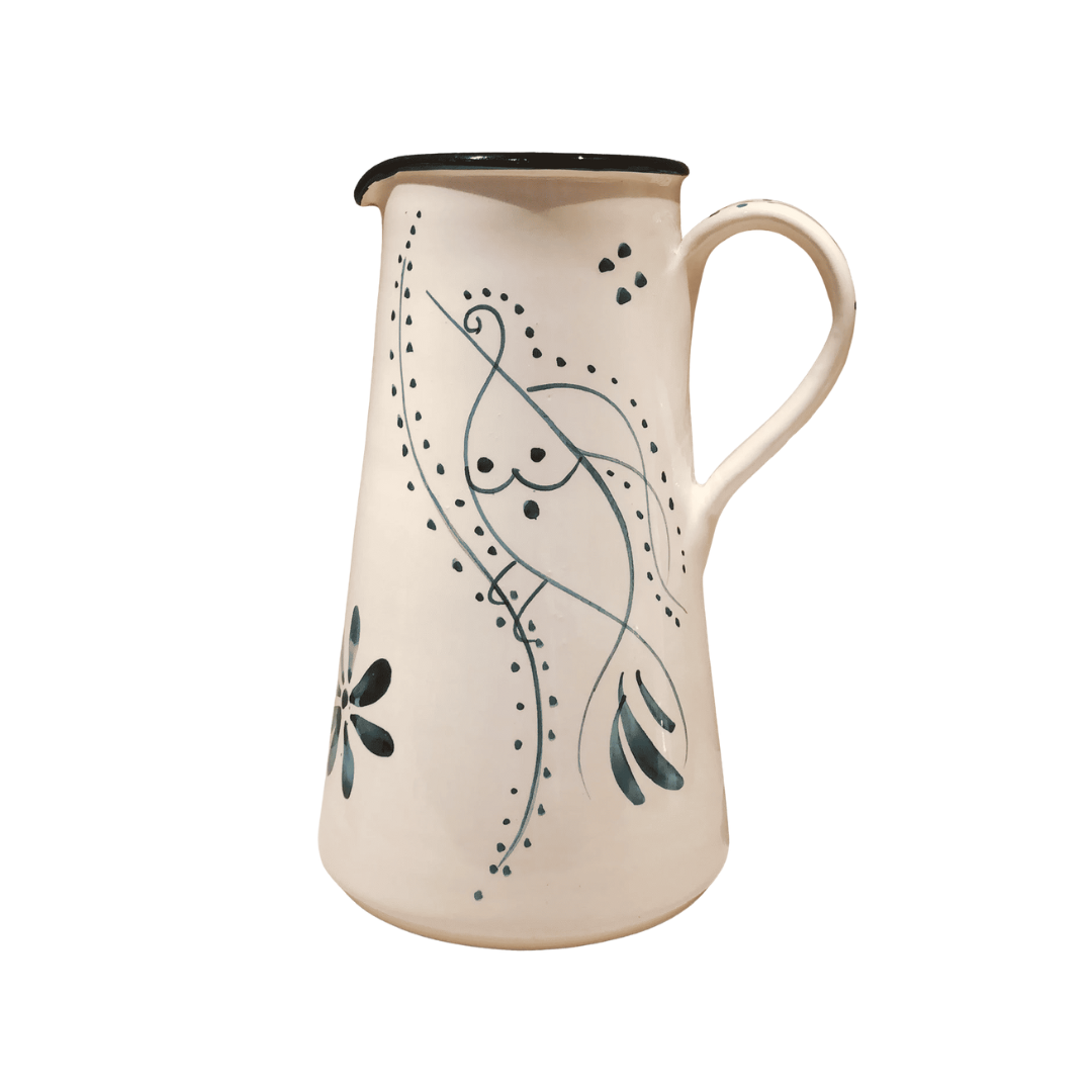 Anthologist Ceramic Water Jug White Clay + Petroleum Blue, Pagoni