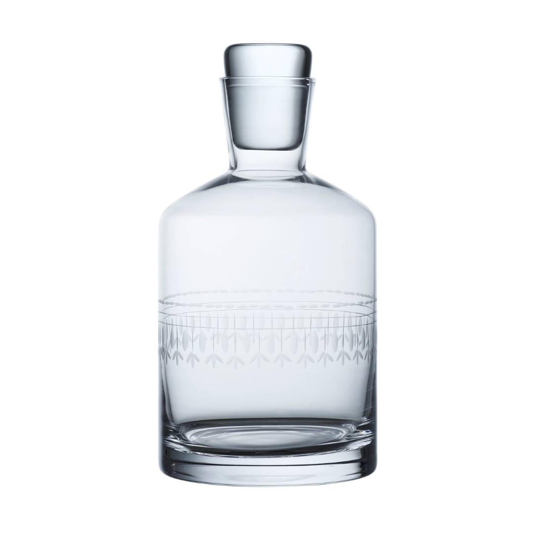 A Crystal Decanter with Ovals Design