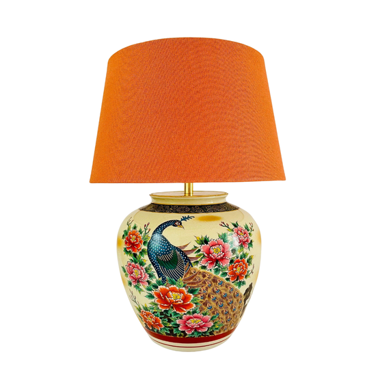 Antique Japanese Peacock Lamp