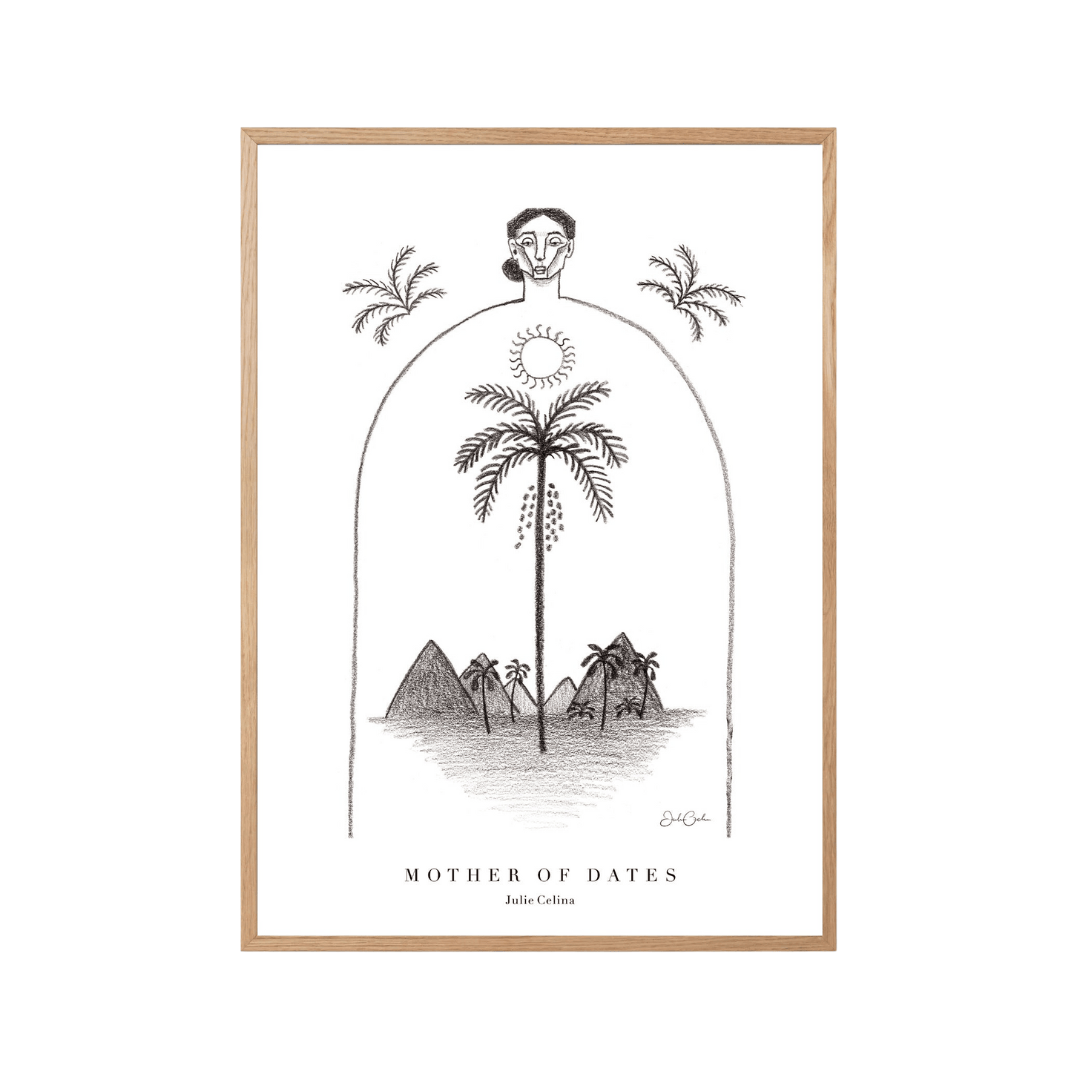 Mother of Dates in Black and White - Bohemian Art Print