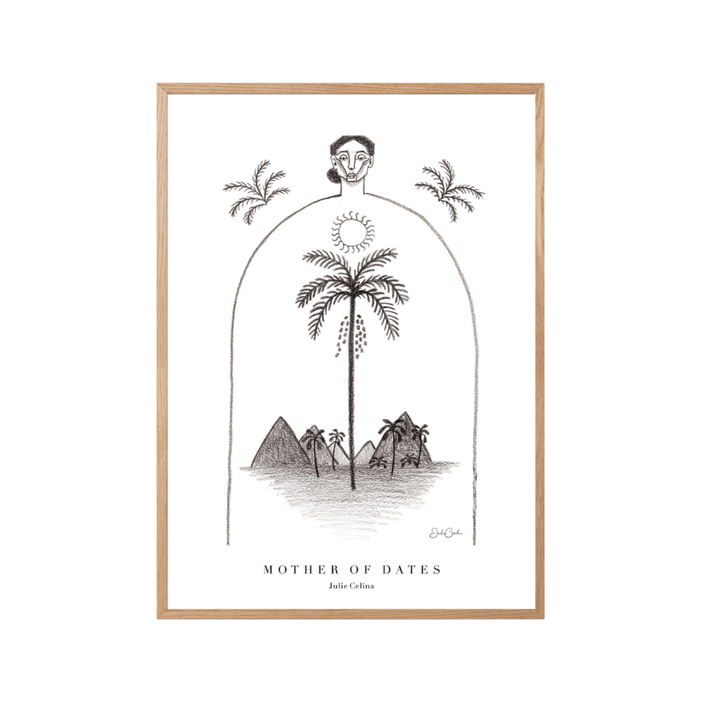 Mother of Dates in Black and White - Bohemian Art Print