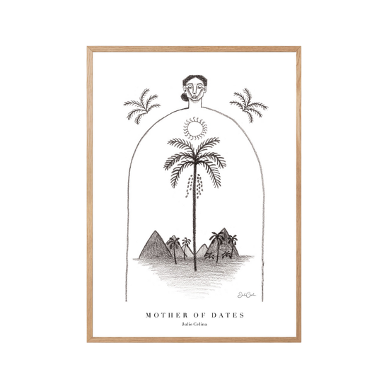 Mother of Dates in Black and White - Bohemian Art Print