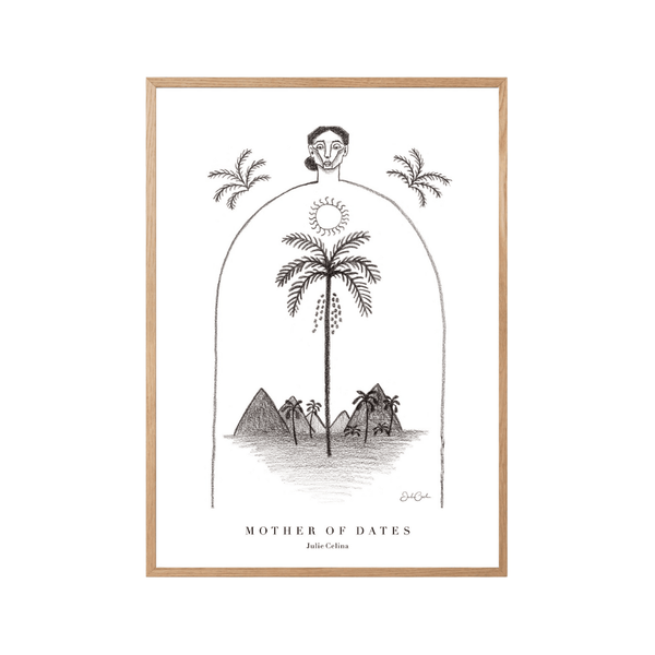 Mother of Dates in Black and White - Bohemian Art Print