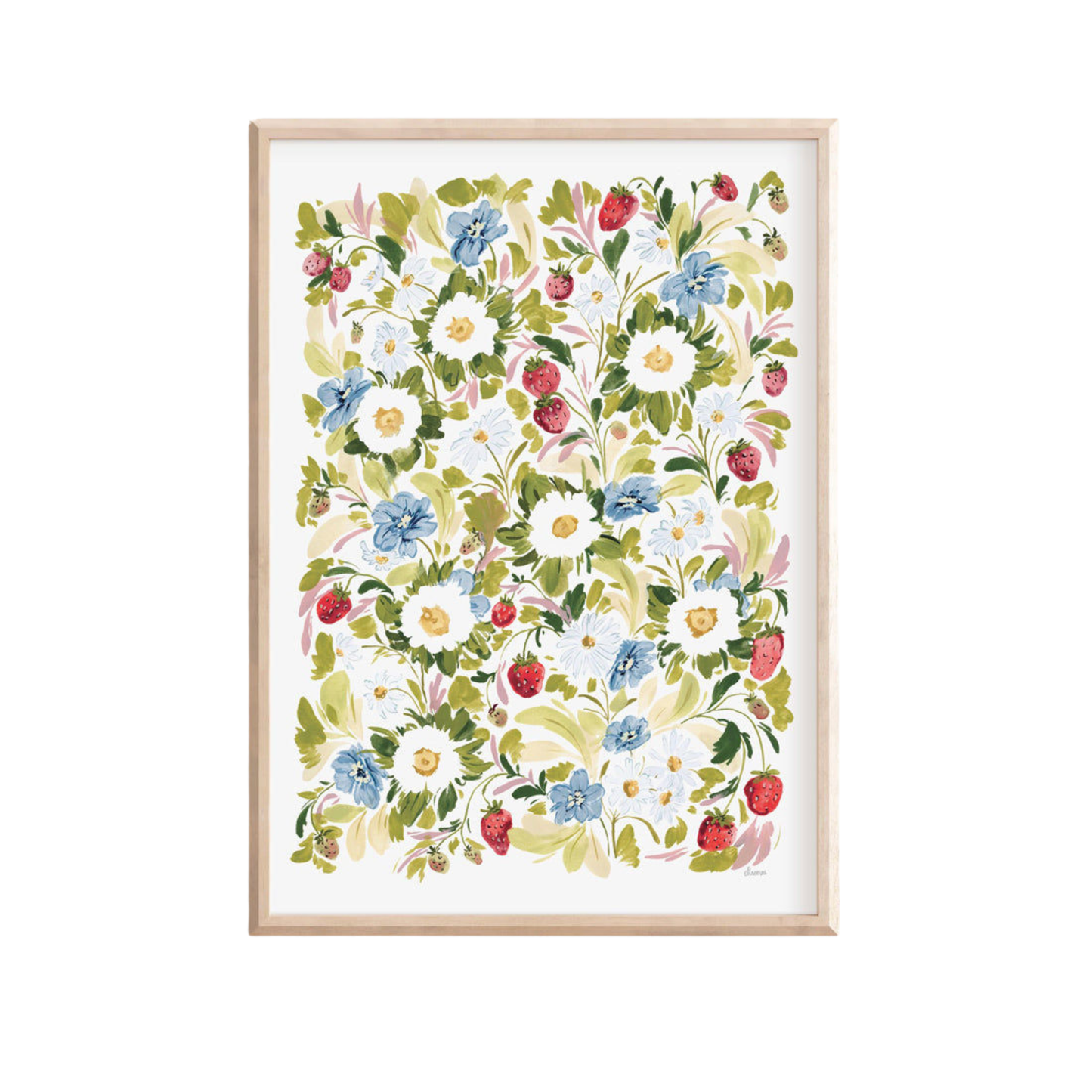 Garden Strawberries Art Print