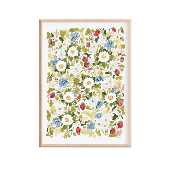 Garden Strawberries Art Print