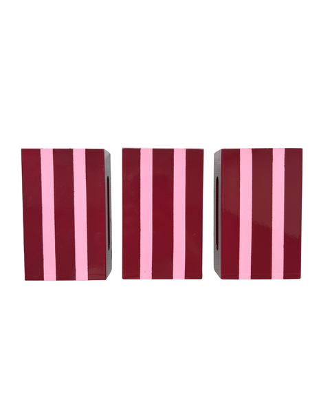 Red & Pink Striped Matchbox Case