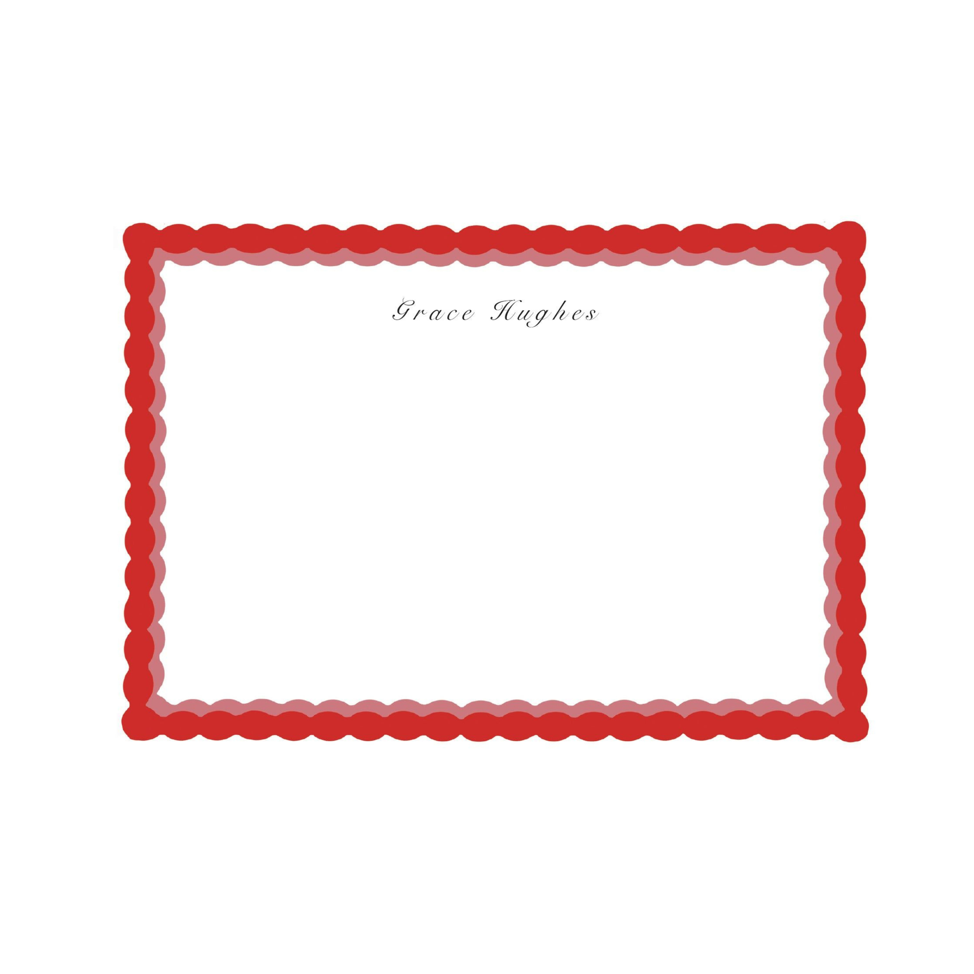 Red Bobbin Edge Notecards