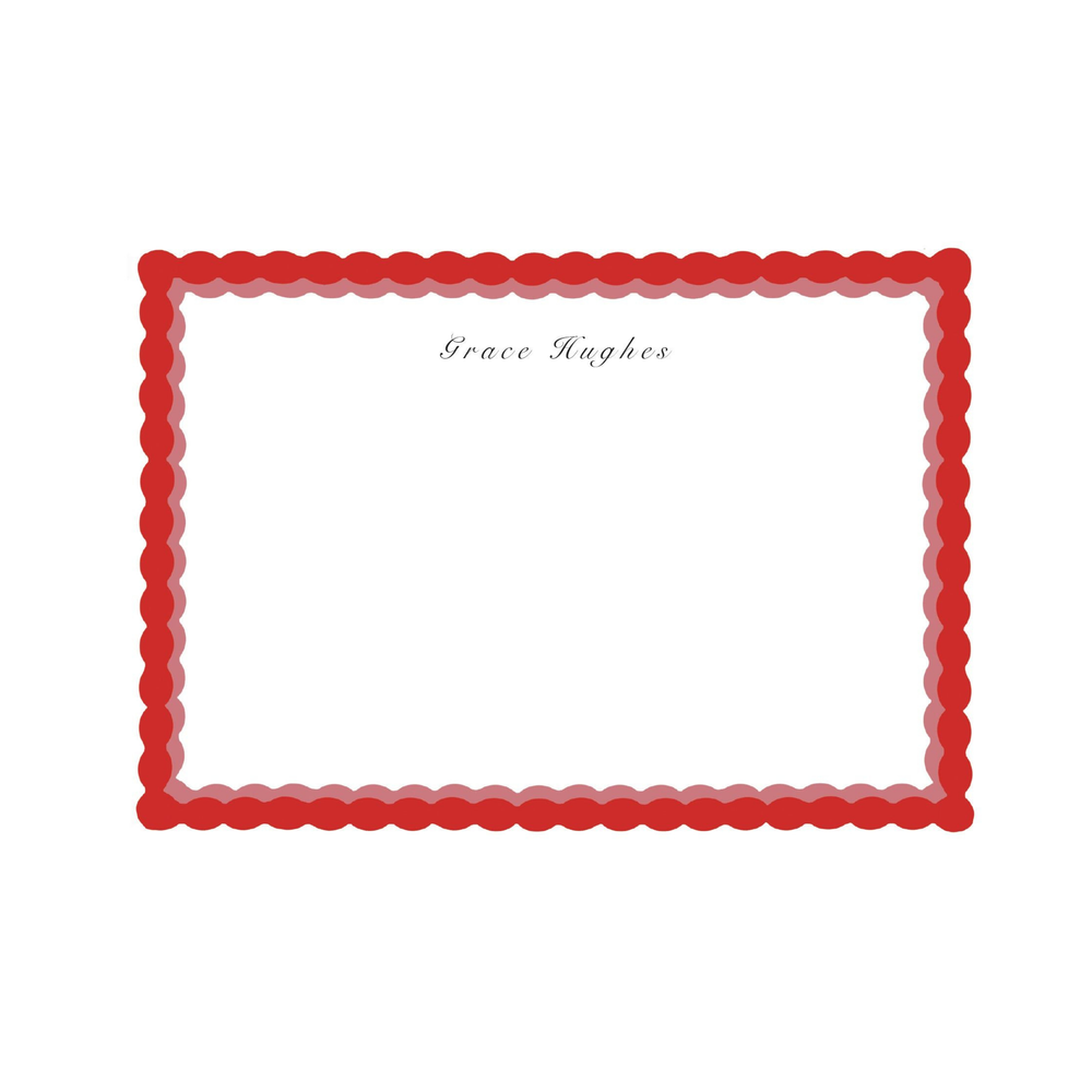Red Bobbin Edge Notecards