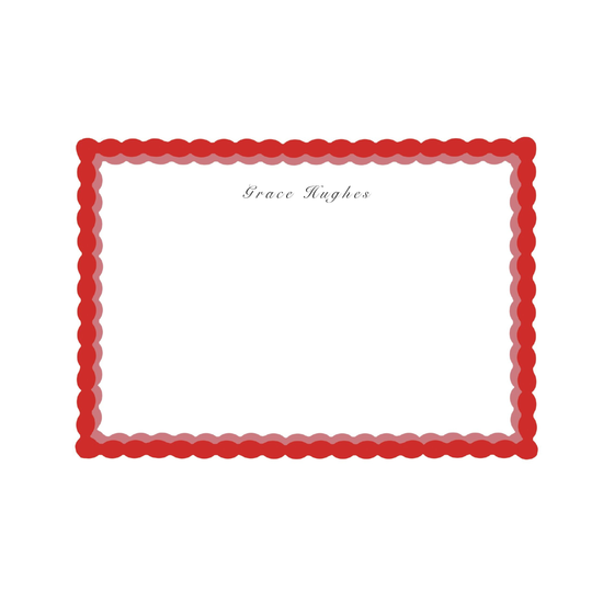 Red Bobbin Edge Notecards