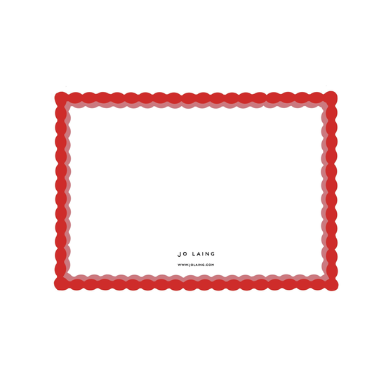 Red Bobbin Edge Notecards