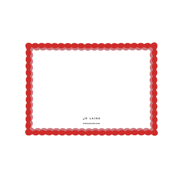 Red Bobbin Edge Notecards