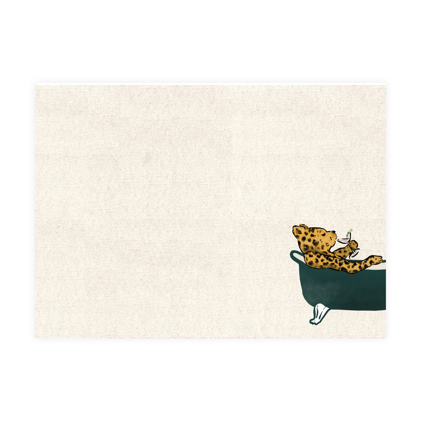 Leopard in a Bath Notecards