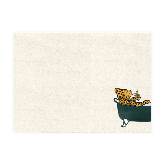Leopard in a Bath Notecards