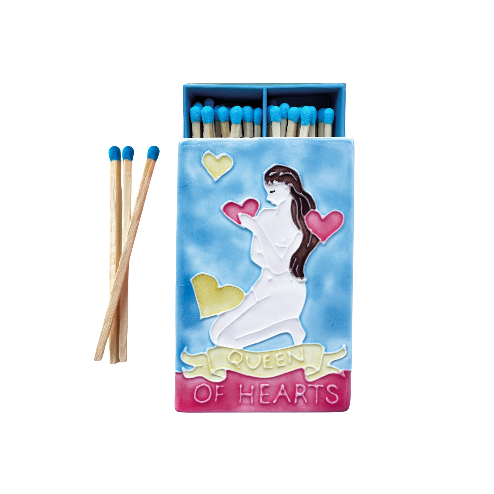 Queen of Hearts Ceramic Matchbox