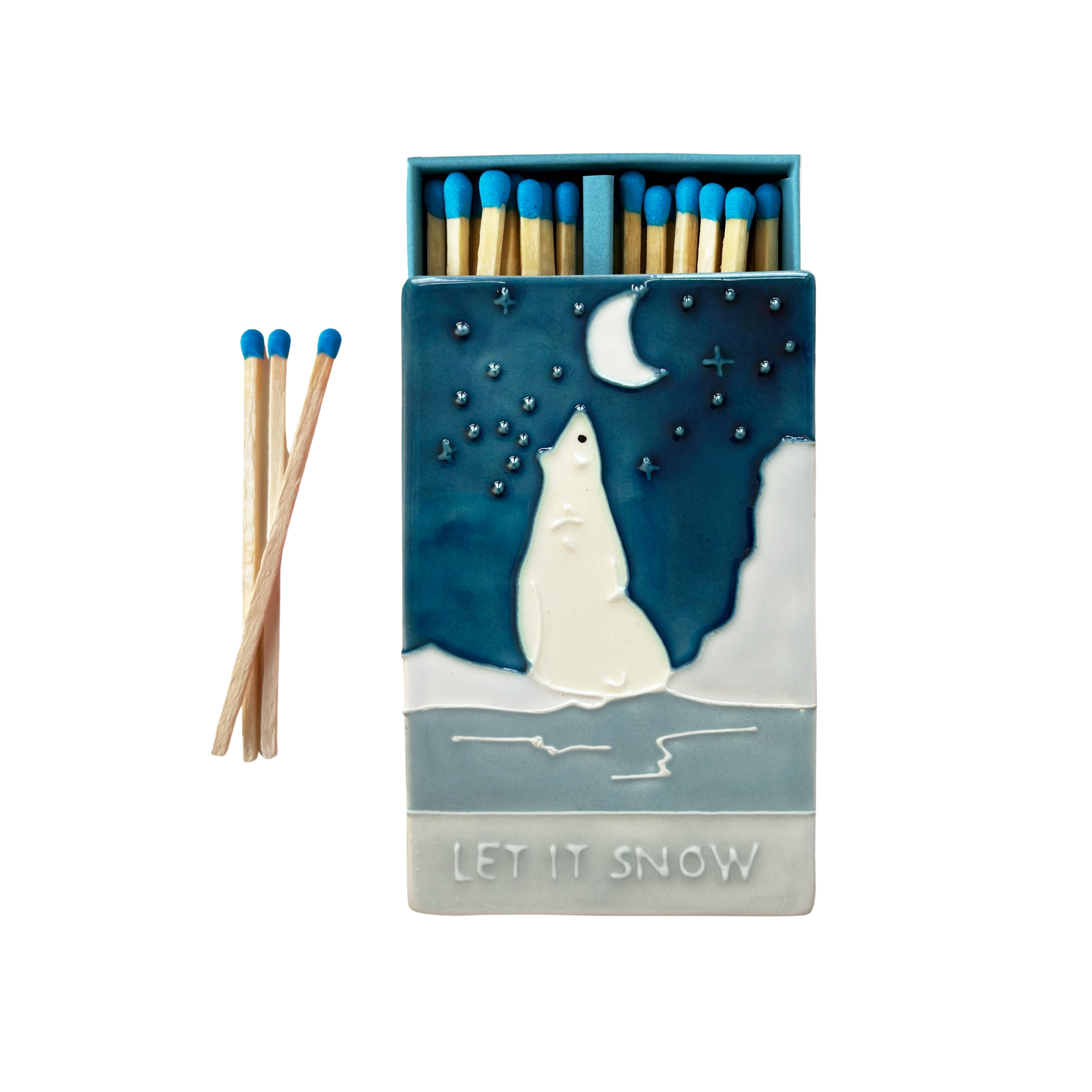 Let it Snow Ceramic Matchbox