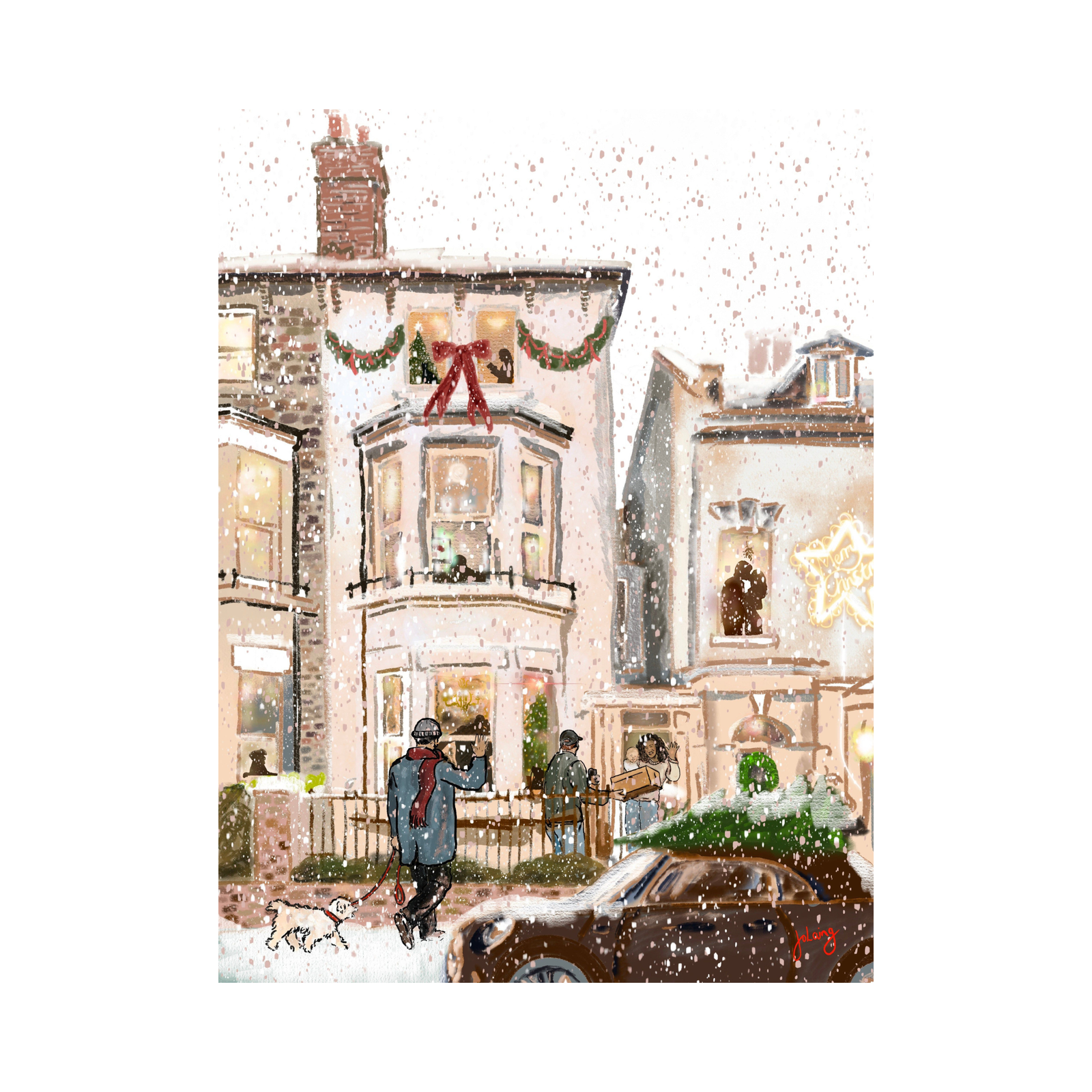Delivery At The Door Christmas Cards - Set of 6