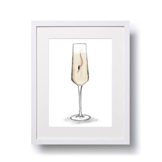 Make a Splash Champagne Art Print