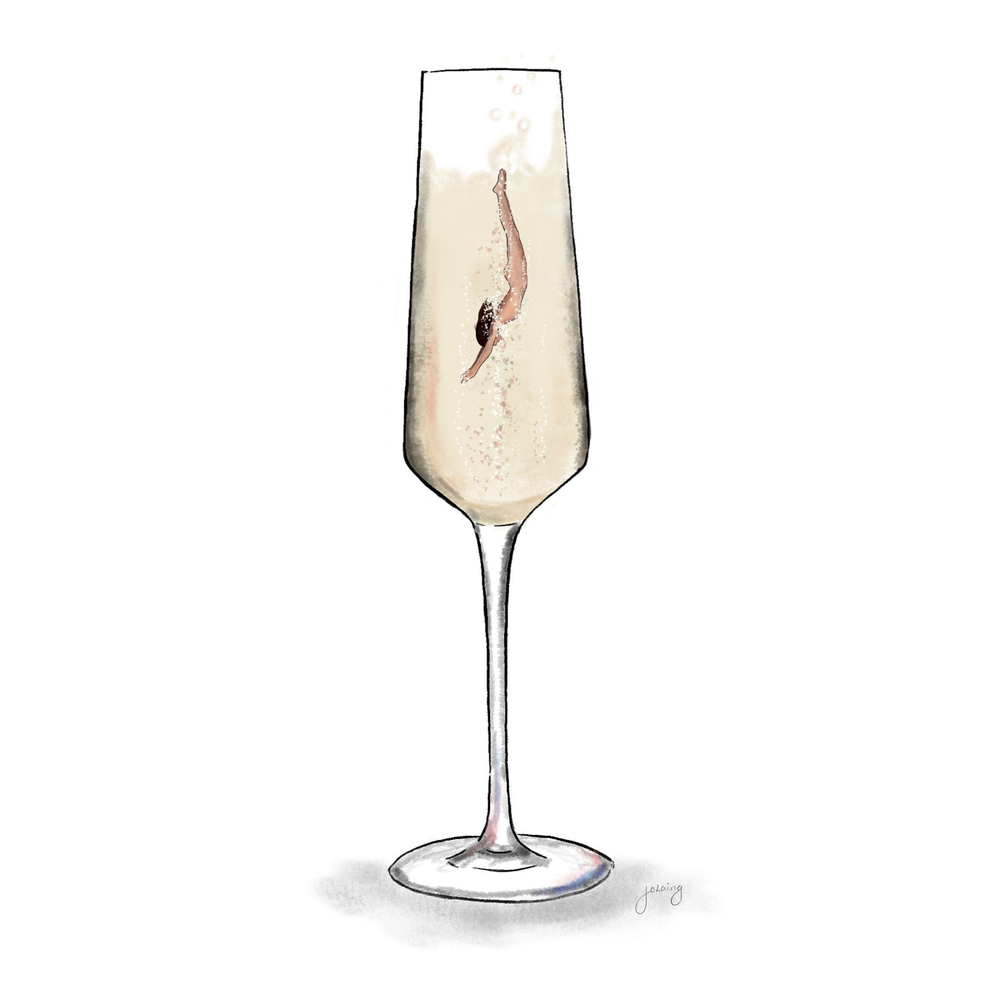 Make a Splash Champagne Art Print