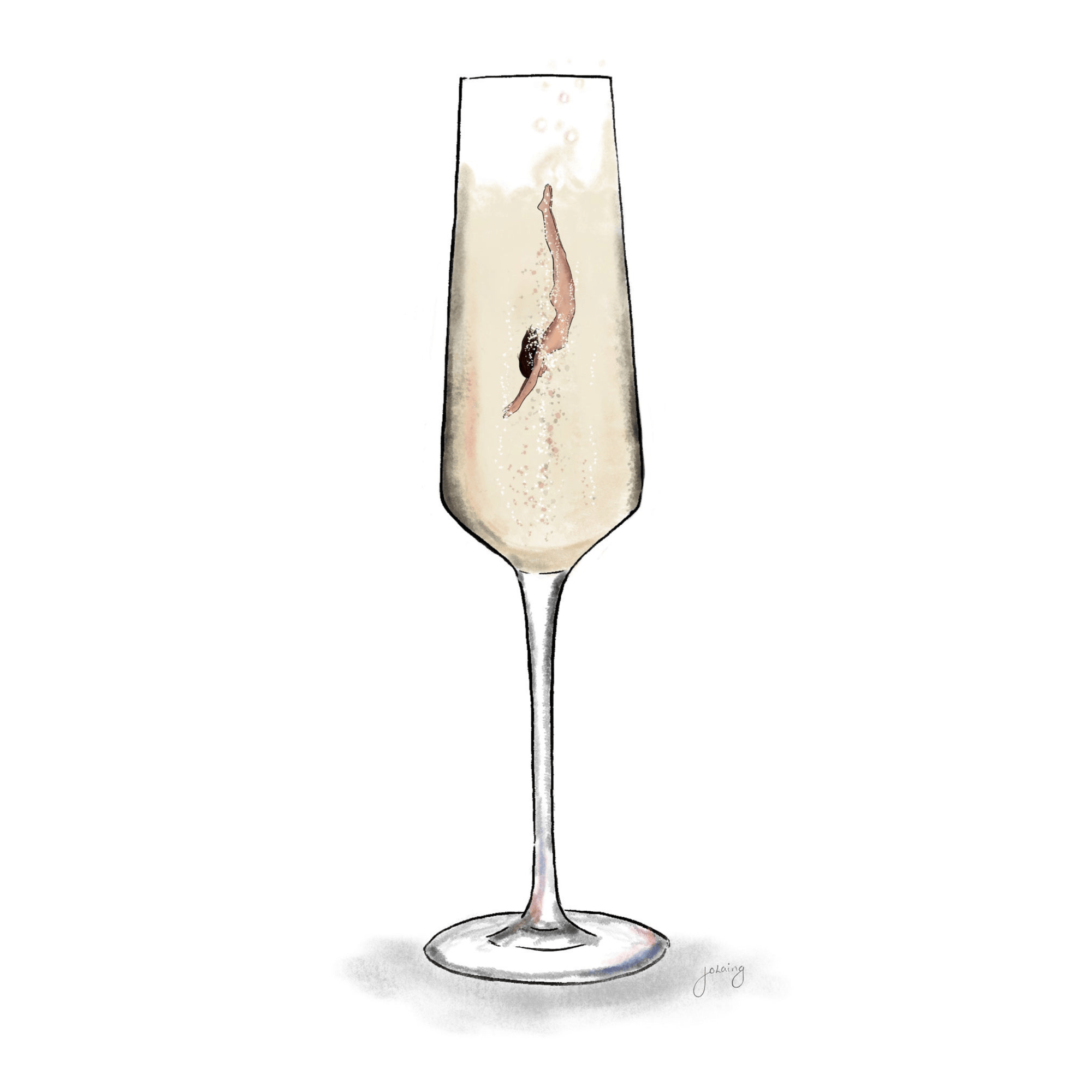 Make a Splash Champagne Art Print
