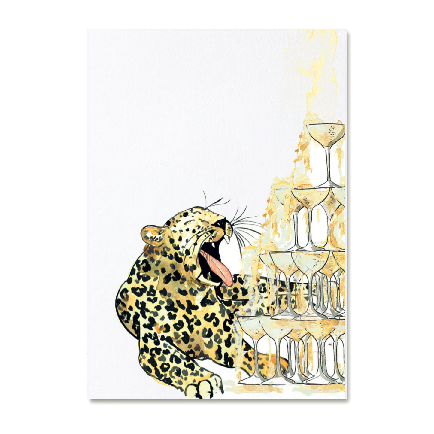 Drunken Leopard... Greeting Card