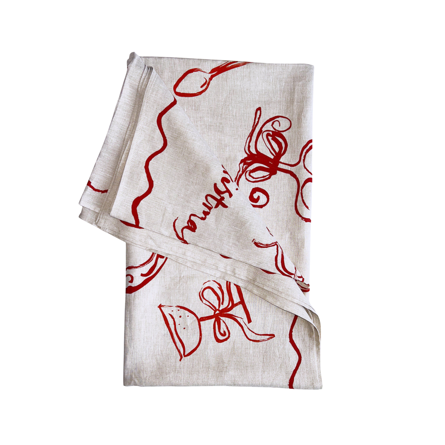 Christmas Feast Linen Tablecloth