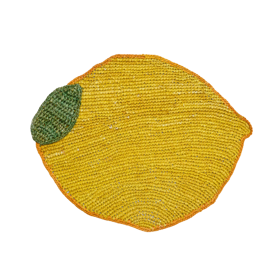 Handwoven Lemon Placemat – Raffia Fruit Shaped Table Mat