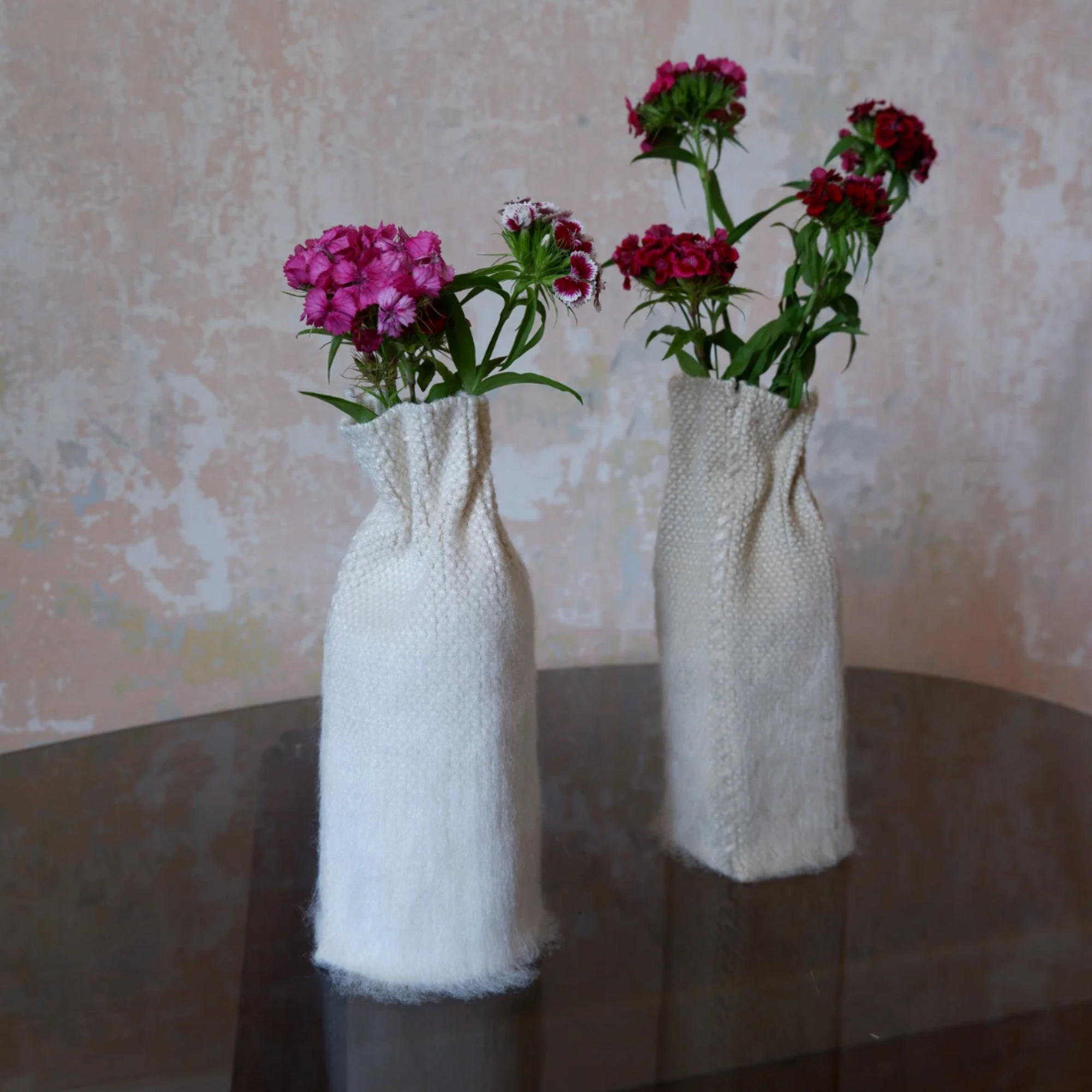 Knitted Covered Glass Vase
