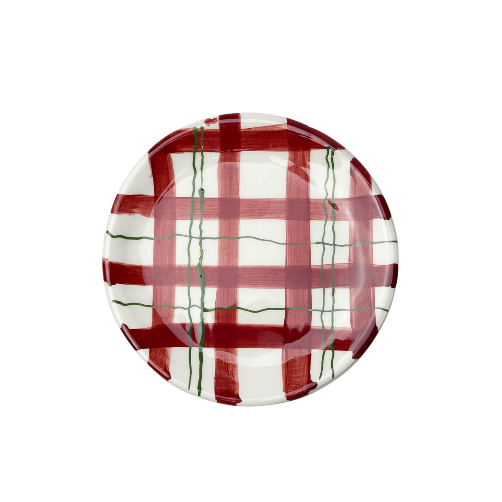 Festive Ceramic Plaid Side Plate