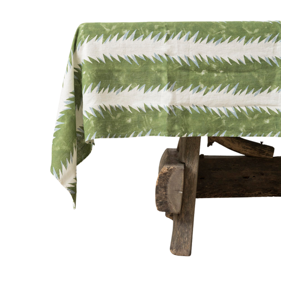 Atria Double Green Linen Tablecloth