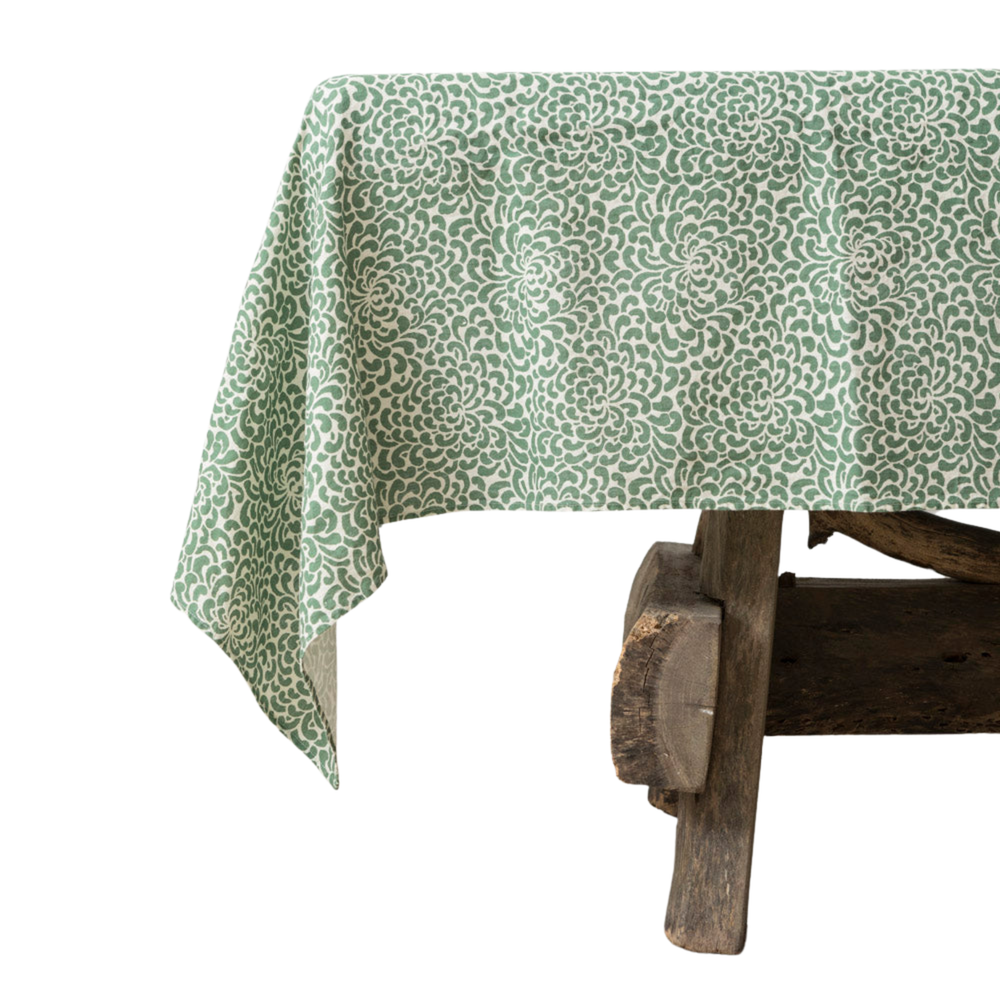 Sprong Green Linen Tablecloth
