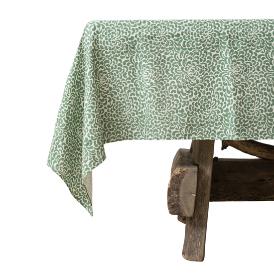 Sprong Green Linen Tablecloth
