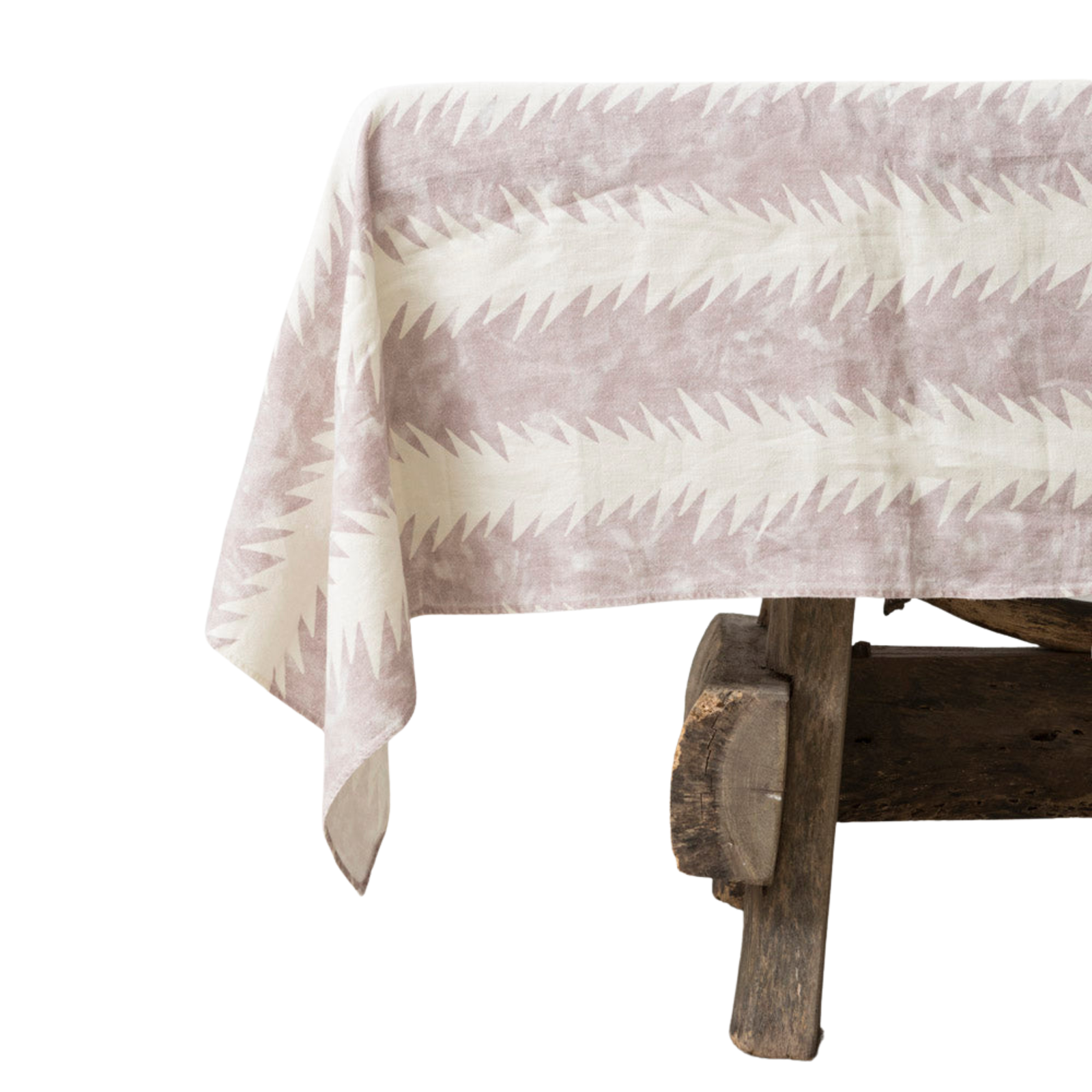 Natural Linen Atria Double Pink Tablecloth