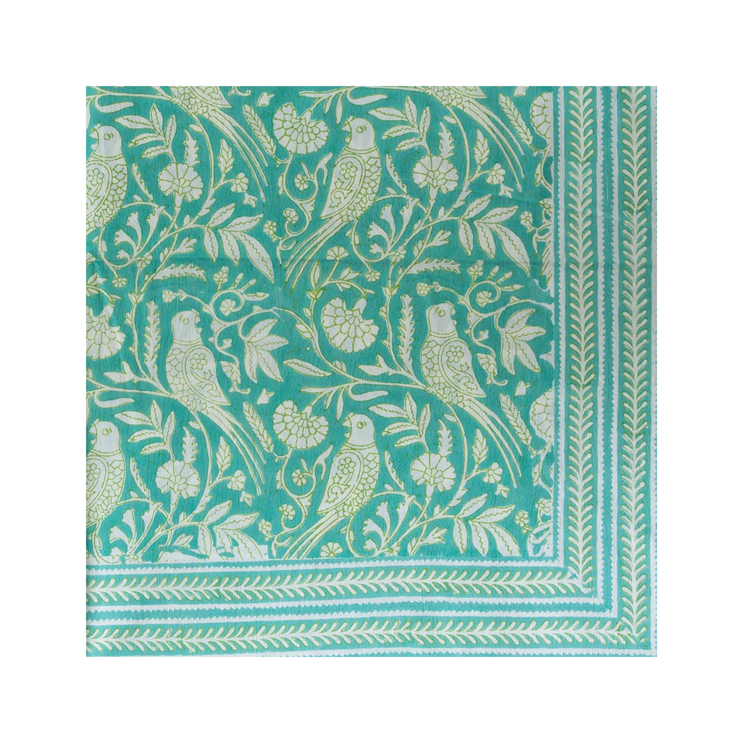 Parrot Tablecloth In Aqua