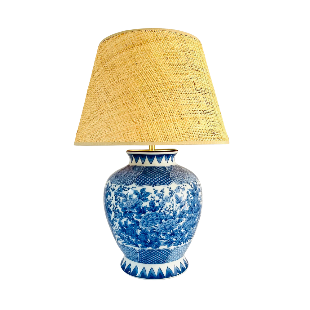 Antique Japanese Flower Lamp