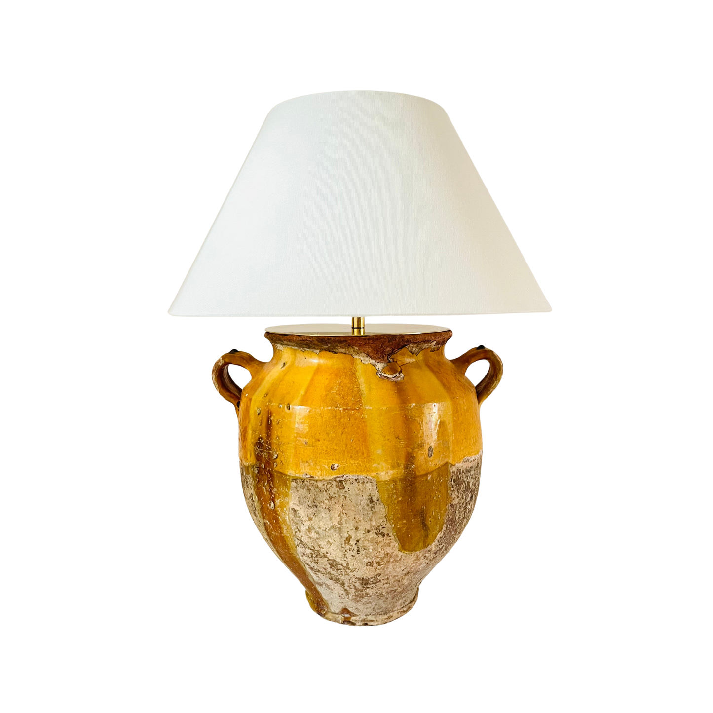 Large Antique French Confit Jar Lamp